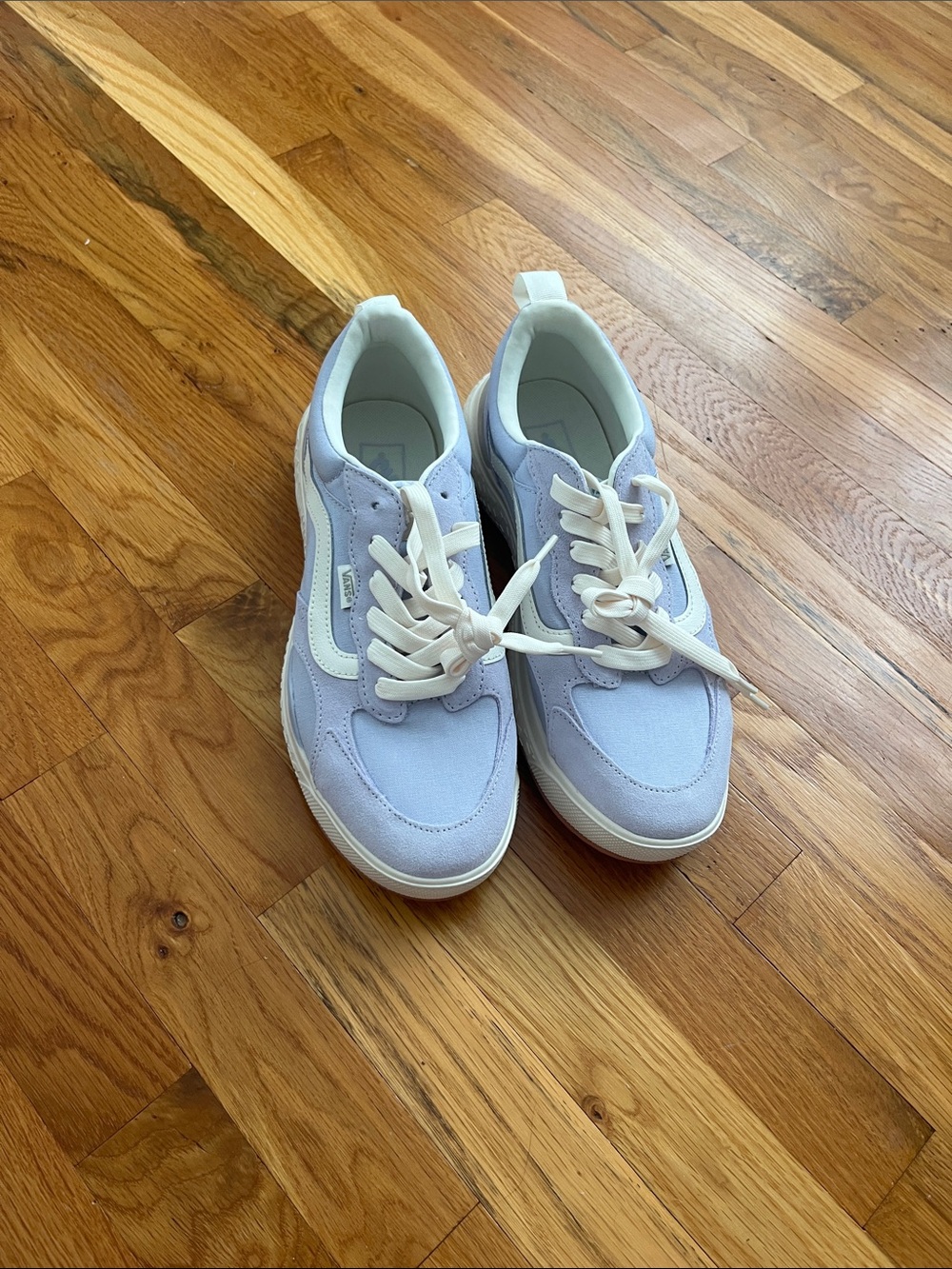 Vans Lavender and White Low-Top Sneakers
